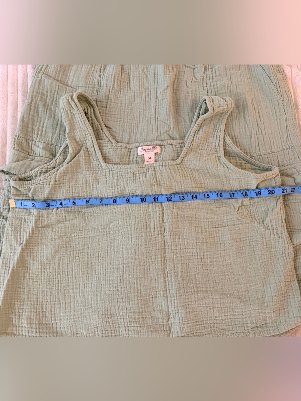 Japna Sage Green Wide-Leg Crinkle Lounge Set - Picture 4 of 12